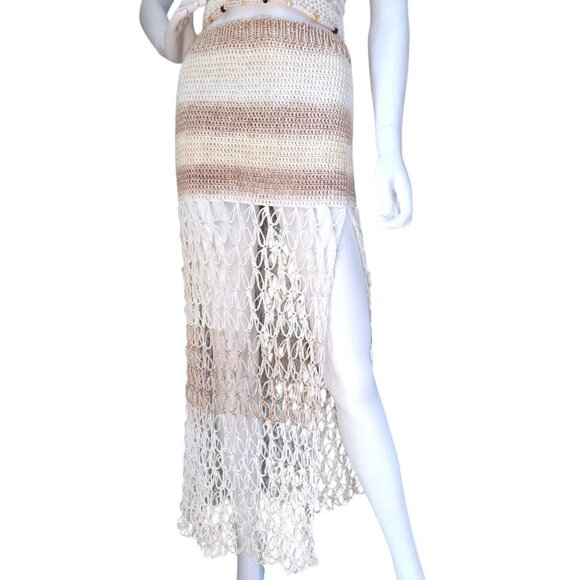 Handmade Knit +โ Crochet Two-Piece Set (Top & Skirt) ๐ฟโจ - Picture 3 of 7